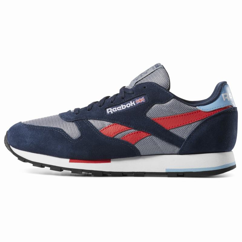 Tenisi Reebok Classic Leather Barbati Gri/Bleumarin/Rosii Romania OK3160PK